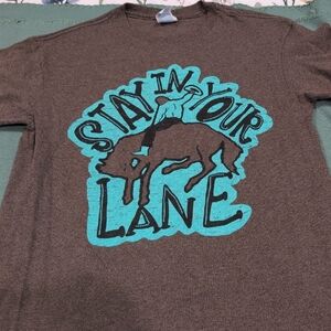 Delta Brown T-Shirt with Blue Logo